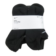 Nike Everyday Cushioned No Show Socks Black 6 Pack Womens 6-10 / Youth 5Y-7Y NEW - £21.32 GBP