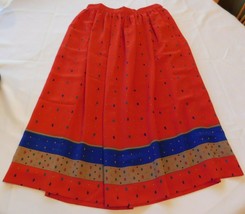 Chaus Women&#39;s Ladies Knee Length Skirt Size See Measurements Red Multi GUC - £16.12 GBP