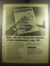 1974 Psychology Today Magazine Ad - Sorry.. we can&#39;t tell you the contents - £14.76 GBP