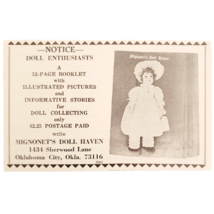 1967 Mignonet&#39;s Antique Doll Haven Advertisement Oklahoma City Book F13C - $19.99