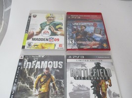 Lot 5 PS3 Game Playstation 3 Uncharted Madden 09 inFamous Complete Clean Disc - £19.46 GBP
