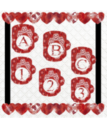 ABC and 123 41a-Digital ClipArt-Fonts-Hearts-Gift Tag-Valentine&#39;s Day-Ho... - $37.17 MXN