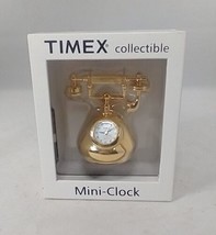Timex Miniature Brass Gold Tone Rotary Telephone Quartz Clock Vintage  I... - $14.46