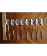 Lot 8x Imperial International IIC DAVOS Stainless Black Floral Table Spo... - $532.59 MXN