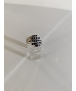 Navy Blue Sapphire And Diamond Ring 10K White Gold Size 8.5 - $8,230.16 MXN