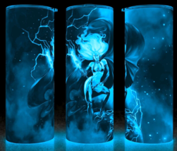 Glow in the Dark Lady Death with Cape Oil Painting Comic Cup Mug Tumbler 20 oz - £18.16 GBP
