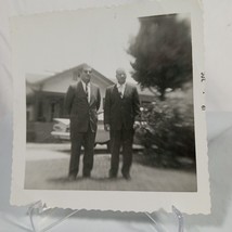 Vintage Photo Picture Original One Of A Kind Two Men In Suits House Car - £5.94 GBP