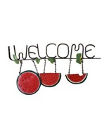 Vintage Hanging Watermelon Metal Welcome Sign - $17.23