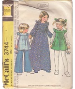 McCALL&#39;S PATTERN 3744 SIZE 6 GIRL&#39;S DRESS IN 2 LENGTHS, JUMPER, PANTS - £2.35 GBP