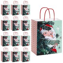 Vintage Santa Christmas Holiday Paper Gift Bags and Party Favor Bags, Me... - $15.29