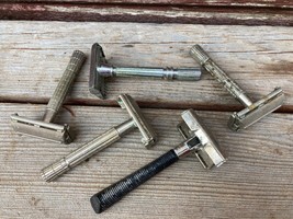 Lot 5 Vintage SAFETY Razors Gillette Gem Micromatic - £23.29 GBP