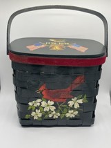 Vintage Hand painted 1976 Jennie Walker Patriotic basket Cardinal bicent... - £55.13 GBP