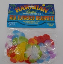 HAWAIIAN LUAU ACCESSORIES SILK FLOWERED HEADPIECE MULTICOLORED HAIR INSE... - £3.98 GBP