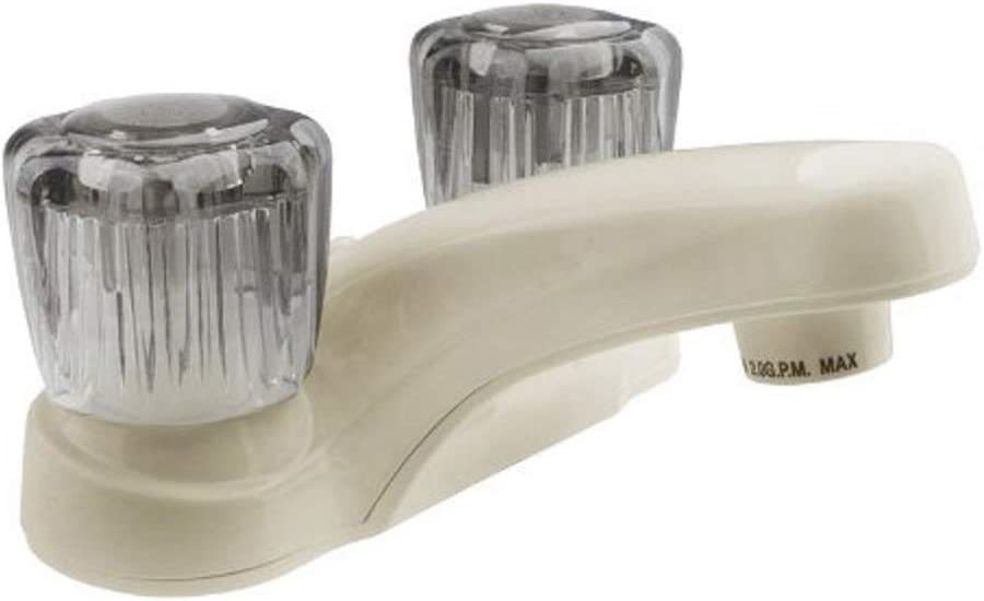 Rv Bathroom Faucet By Dura Faucet With Smoked Acrylic Knobs In Bisque Pa... - $31.98