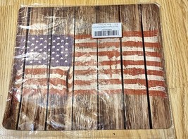 Retro USA Flag on Vintage Wood Texture Background Mouse pad mat 9.5X8.5 - $93.47 MXN