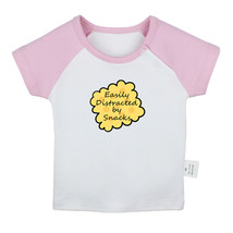 Easily Distracted by Snacks Tshirt Newborn Baby T-shirts Toddler Graphic Tee Top - £8.39 GBP