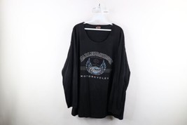 Vtg 90s Harley Davidson Womens XL Distressed Spell Out Long Sleeve T-Shirt USA - £38.88 GBP