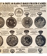 1900 10K Gold Watch Cases Advertisement Victorian Sears Roebuck 5.25 x 7&quot;  - $28.07 CAD