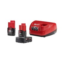 Milwaukee M12 12-Volt Lithium-Ion 4.0 Ah and 2.0 Ah Battery Packs and Charger St - £124.44 GBP