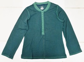 Sleep Sense PJ Pajama Casual Top Stripes Pullover L/S GREEN Size M - £23.06 GBP