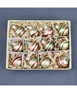 Primitives By Kathy Gold with Red Green Stripes Miniature Ball Ornament ... - $17.02 CAD