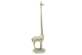 Antique Seaworn Bronze Cast Iron Giraffe Extra Toilet Paper Stand 19&quot; - £49.13 GBP