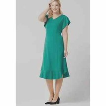 Isaac Mizrahi Live! Petite Knit Midi Dress with Ruffle Curved Hem S A351121 New - £17.82 GBP