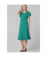 Isaac Mizrahi Live! Petite Knit Midi Dress with Ruffle Curved Hem S A351... - $22.49