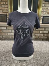 Aeropostale Aero Floral Graphic Print T-shirt Womans Sz Medium Charcoal ... - $24.75