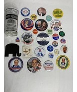 Political Pinback Button Collection Lot x29 Assortment Mix Old Vintage P... - $34.33 CAD