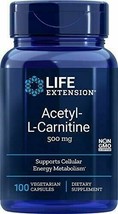 Life Extension Acetyl L-carnitine 500 mg 100 Vegetarian Capsules - $27.28