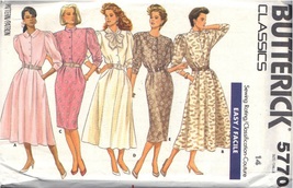 Butterick Pattern 5770 Size 14 Misses&#39; Dress In 5 Variations Uncut - £2.35 GBP