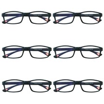 6 Packs Unisex Rectangular Frame Reading Glasses Classic Readers for Men Women - £9.06 GBP