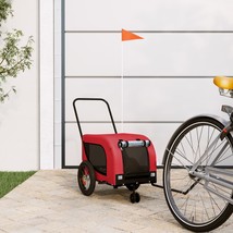 Pet Bike Trailer Red and Black Oxford Fabric and Iron - £61.86 GBP