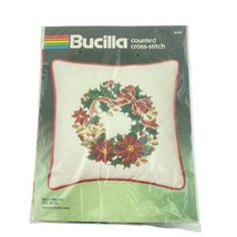 Bucilla Counted Cross Stich Holly Wreath Pillow Kit - £15.14 GBP
