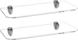 Jusalpha 2 Pack Of Acrylic Glass Wall Mounted Floating Shelves With, 12&#39;... - $33.99