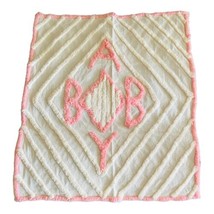 Chenille Baby Lovey Infant Vintage Chenille Blanket Lovie Lovingly Used 18&quot;x22&quot; - £14.51 GBP