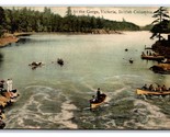 Canoes at Gorge Victoria British Columbia Canada UNP DB Postcard N22 - $3.91