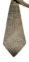 Joseph Abboud Men&#39;s Tie Gray slate blue squares dots Geometric 100% Silk Necktie - £11.20 GBP
