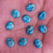 10x14 mm Oval Natural Blue Copper Turquoise Cabochon Loose Gemstone Lot - £6.32 GBP+