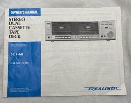 Realistic Owners Manual SCT-60 Stereo Dual Cassette Deck Radio Shack Ori... - £11.83 GBP