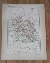 1887 Antique Original Map Of Department Of Lozere Mende / France - £16.77 GBP