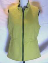 Cabi Womens Reversable Quilted Insulated Vest Size M Lime Yellow Black P... - £16.83 GBP
