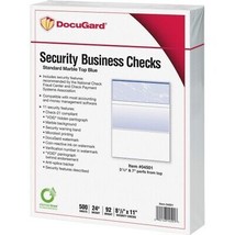 New Docugard Security Business Checks 500 Sheets 8.5&quot; X 11&quot; Marble Top Blue - £20.94 GBP