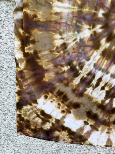 NEW Gilden Men’s Brown Cream Spiral Ice Tie Dye Short Sleeve Shirt Size Large Item image 4