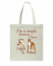 I&#39;m A Simple Woman I Love Coffee &amp; Pitbull Bag Dogs Lover Canvas Bags Co... - £15.65 GBP