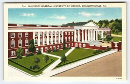 University Hospital Building Charlottesville Virginia Postcard Linen Vintage - £9.29 GBP