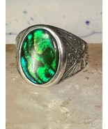 Vintage Phoenix ring abalone band size 13.75 band sterling silver women men - $2,909.95 MXN