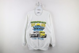 Vtg 90s Mens XL Spell Out Adirondack Hot Rod Nationals Car Show Sweatshirt USA - £47.29 GBP