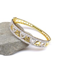 Fashion CZ Open Able Bracelet Two tone - £22.99 GBP